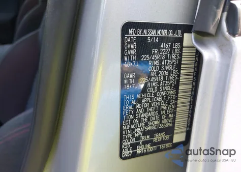 2014 Nissan Juke Nismo z USA, uszkodzony, nr VIN JN8AF5MV8ET365896